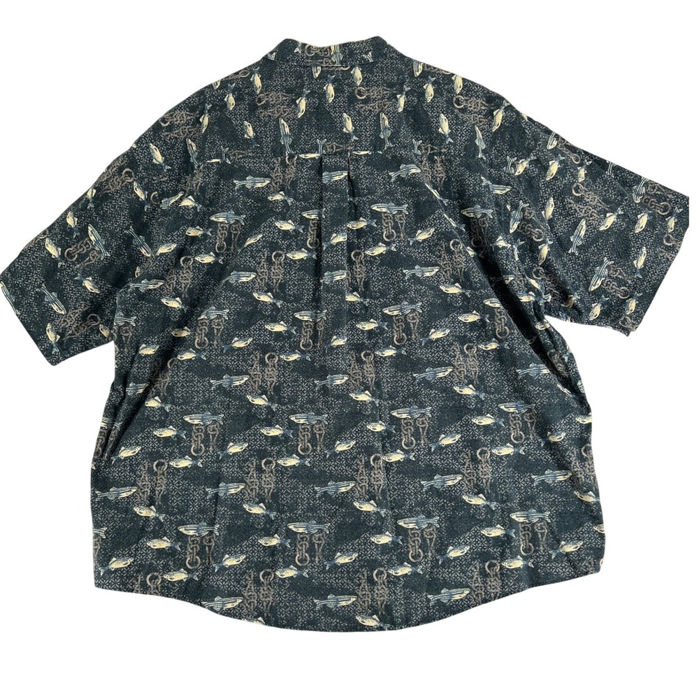 Fishermancore Mens 2XL Fish Print Cotton Short Sleeve Button Down Shirt - Picture 9 of 10